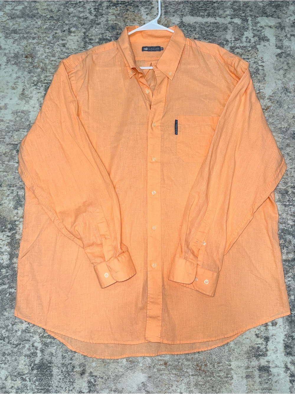 Southern Marsh Peach Orange Button-Down Casual Shirt
